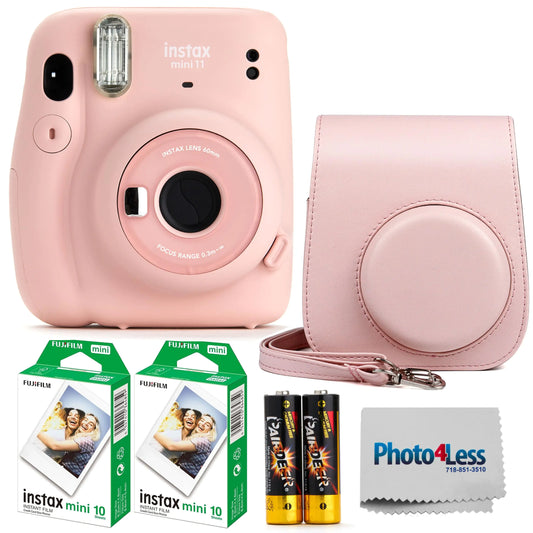 Kit Fujifilm Instax Mini 11 + 20 hojas + Funda protectora. Pack de regalo (Rosa Blush).